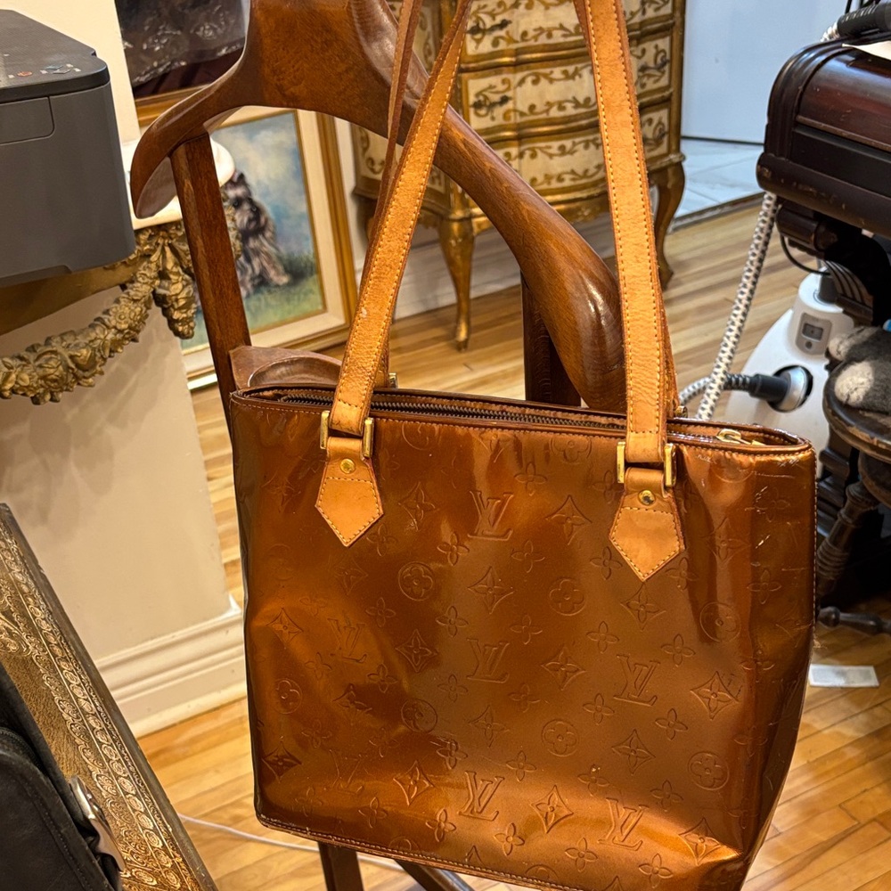 Louis Vuitton Shiny Tan Tote Bag